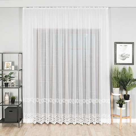 Firanka z aplikacją 112769 wysokość 280 cm kolor biały