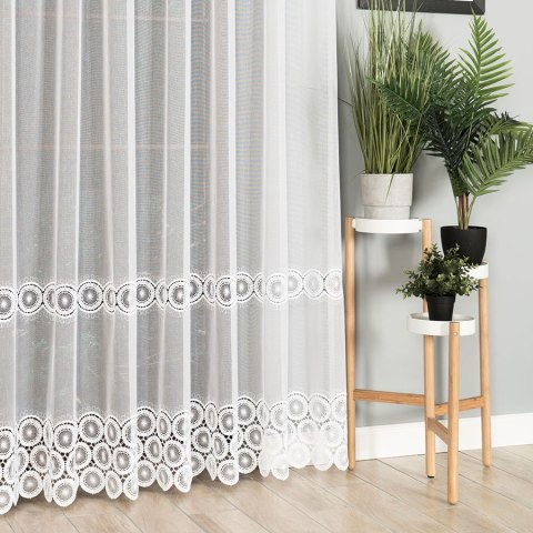 Firanka z aplikacją 112769 wysokość 280 cm kolor biały