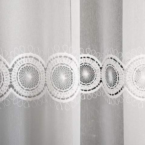 Firanka z aplikacją 112769 wysokość 280 cm kolor biały