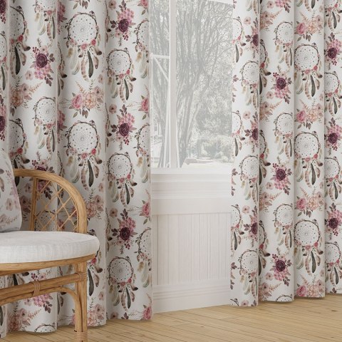 KWIATOWY ŁAPACZ SNÓW Tkanina dekoracyjna VELVET, 150cm, kolor 001 biały D00098/VEL/001/150000/1