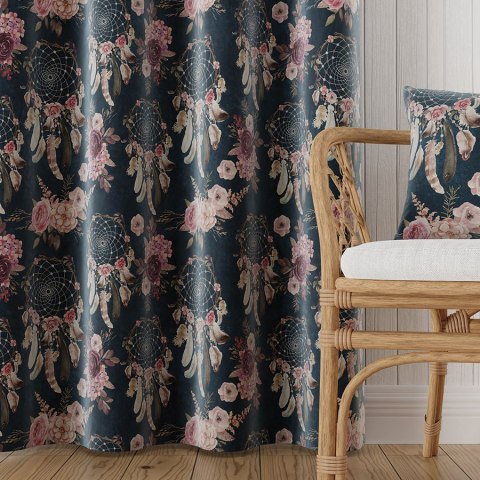 KWIATOWY ŁAPACZ SNÓW Tkanina dekoracyjna VELVET, 150cm, kolor 001 granatowy D00098/VEL/002/150000/1 KWIATOWY ŁAPACZ SNÓW Tkanina dekoracyjna VELVET, 150cm, kolor 001 granatowy D00098/VEL/002/150000/1