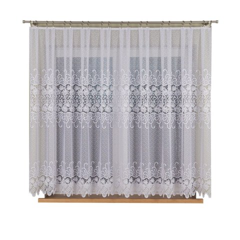 Firanka żakardowa ze wzorem pasowym, wysokość 160cm, kolor 001 biały 018965/000/001/000160/1 Firanka żakardowa ze wzorem pasowym, wysokość 160cm, kolor 001 biały 018965/000/001/000160/1