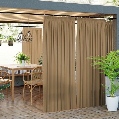 GARDENIA Zasłona gotowa na taśmie, szerokość 140cm x wysokość 220cm, kolor 008 ciepły brązowy TD0025/ZGT/008/140220/1 GARDENIA Zasłona gotowa na taśmie, szerokość 140cm x wysokość 220cm, kolor 008 ciepły brązowy TD0025/ZGT/008/140220/1