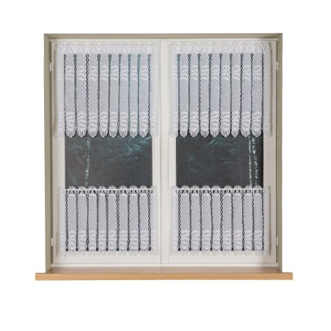 Zazdrostka haftowana panelowa na batyście, wysokość 45cm, kolor 001 biały 015633/420/001/000045/1 Zazdrostka haftowana panelowa na batyście, wysokość 45cm, kolor 001 biały 015633/420/001/000045/1