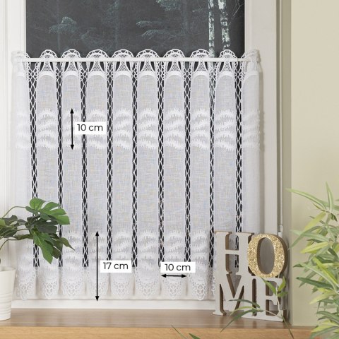 Zazdrostka haftowana panelowa na batyście, wysokość 60cm, kolor 001 biały 015633/420/001/000060/1 Zazdrostka haftowana panelowa na batyście, wysokość 60cm, kolor 001 biały 015633/420/001/000060/1