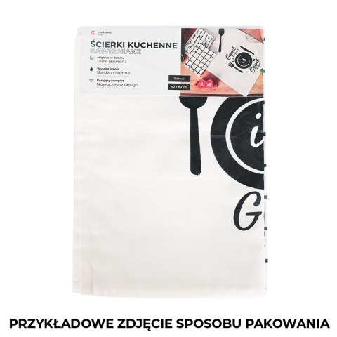 GOOD FOOD GOOD MOOD Komplet 3 ścierek kuchennych, rozmiar 40x60cm S00014/SCI/001/040060/1 GOOD FOOD GOOD MOOD Komplet 3 ścierek kuchennych, rozmiar 40x60cm S00014/SCI/001/040060/1