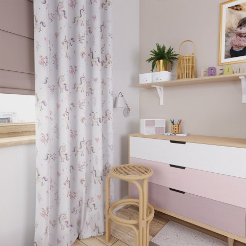 SŁODKIE JEDNOROŻCE Tkanina dekoracyjna typu MILAS, szerokość 150cm, kolor 001 biały D00236/MIL/001/150000/1 SŁODKIE JEDNOROŻCE Tkanina dekoracyjna typu MILAS, szerokość 150cm, kolor 001 biały D00236/MIL/001/150000/1