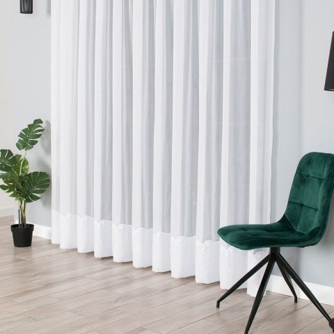 Firanka haftowana 000105 wysokość 300 cm kolor biały