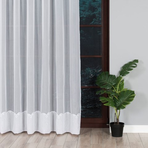 Firanka haftowana 000105 wysokość 300 cm kolor biały