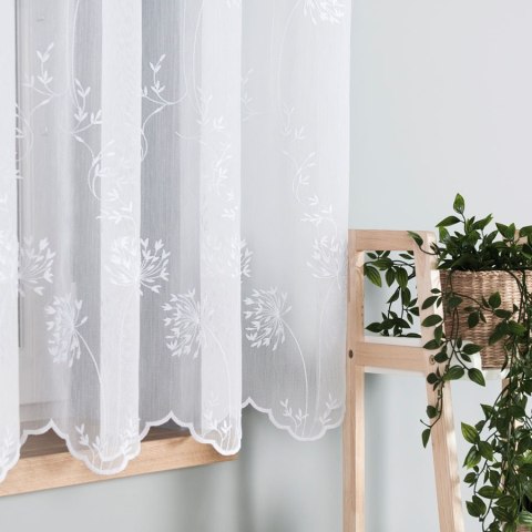 Firanka haftowana 053801 wysokość 160 cm kolor biały