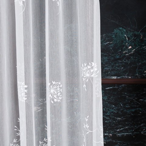 Firanka haftowana 053801 wysokość 280 cm kolor biały