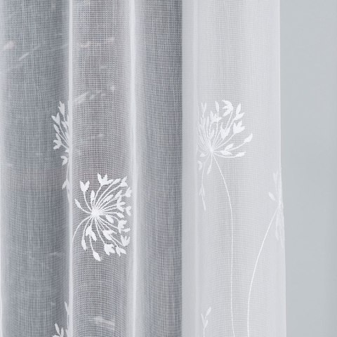 Firanka haftowana 053801 wysokość 280 cm kolor biały