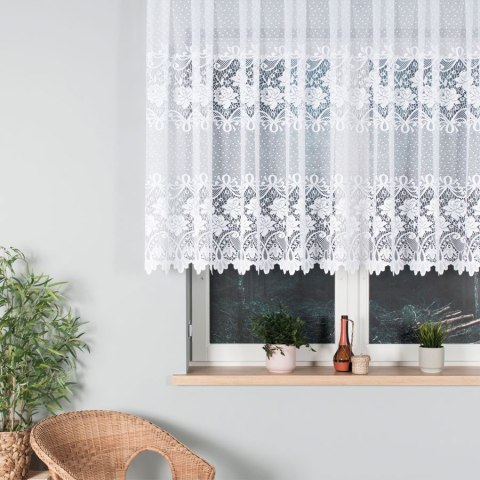 Firanka żakardowa 017480 wysokość 120 cm kolor biały Firanka żakardowa 017480 wysokość 120 cm kolor biały