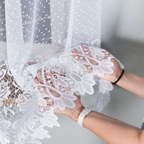 Firanka żakardowa 017480 wysokość 120 cm kolor biały Firanka żakardowa 017480 wysokość 120 cm kolor biały