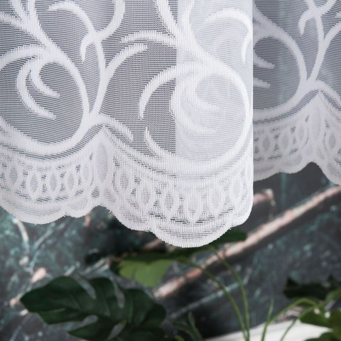 Firanka żakardowa 023297 wysokość 130 cm kolor biały