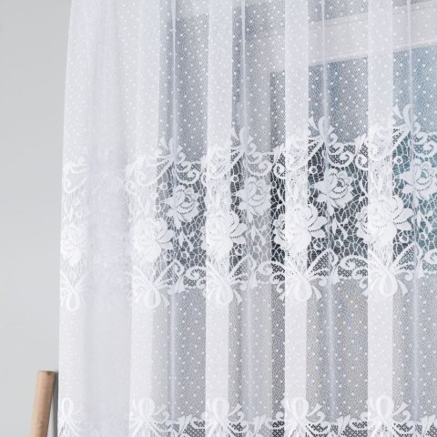 Firanka żakardowa 017480 wysokość 140 cm kolor biały Firanka żakardowa 017480 wysokość 140 cm kolor biały