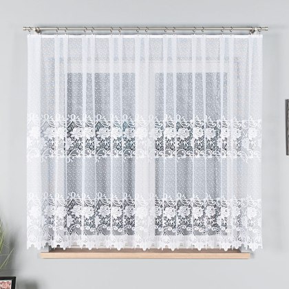 Firanka żakardowa na metry 017480 wysokość 160 cm kolor biały