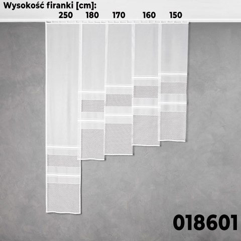 Firanka żakardowa 018601 wysokość 160 cm kolor biały Firanka żakardowa 018601 wysokość 160 cm kolor biały