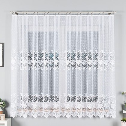 Firanka żakardowa na metry 017480 wysokość 180 cm kolor biały