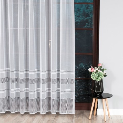 Firanka żakardowa 007596 wysokość 250 cm kolor biały Firanka żakardowa 007596 wysokość 250 cm kolor biały