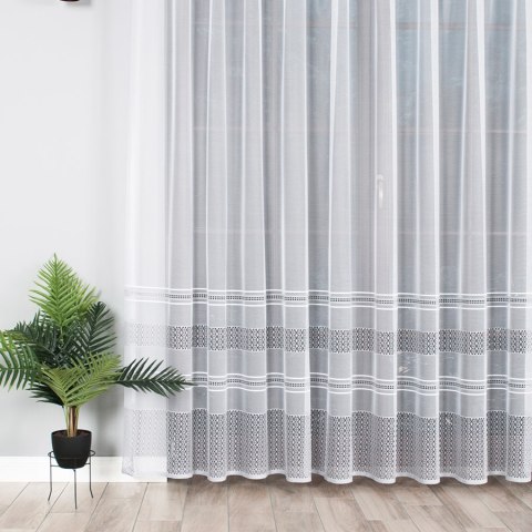 Firanka żakardowa 007596 wysokość 250 cm kolor biały Firanka żakardowa 007596 wysokość 250 cm kolor biały