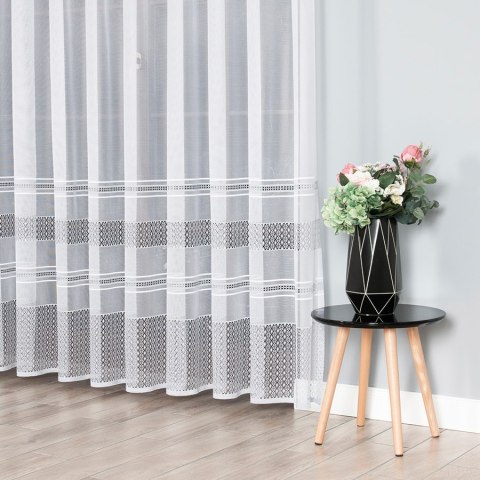 Firanka żakardowa 007596 wysokość 250 cm kolor biały Firanka żakardowa 007596 wysokość 250 cm kolor biały