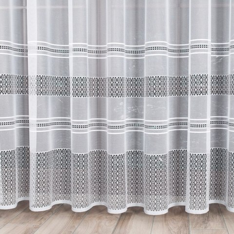Firanka żakardowa 007596 wysokość 250 cm kolor biały Firanka żakardowa 007596 wysokość 250 cm kolor biały