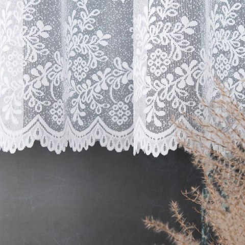 Firanka żakardowa 054160 wysokość 110 cm kolor biały