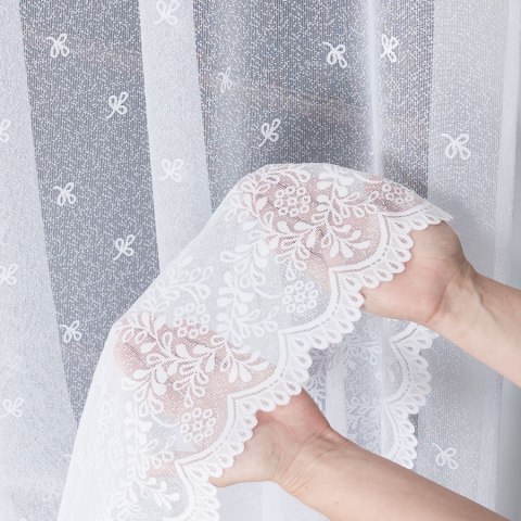 Firanka żakardowa 054160 wysokość 120 cm kolor biały