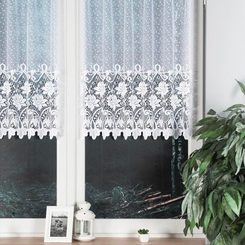 Zazdrostka żakardowa 017480 wysokość 90 cm kolor biały Zazdrostka żakardowa 017480 wysokość 90 cm kolor biały