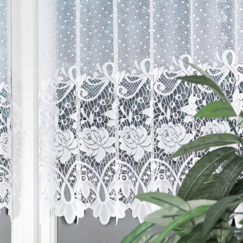 Zazdrostka żakardowa 017480 wysokość 90 cm kolor biały Zazdrostka żakardowa 017480 wysokość 90 cm kolor biały