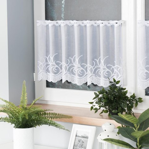 Zazdrostka żakardowa 023297 wysokość 80 cm kolor biały Zazdrostka żakardowa 023297 wysokość 80 cm kolor biały