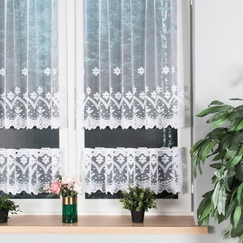 Zazdrostka żakardowa 004421 wysokość 90 cm kolor biały Zazdrostka żakardowa 004421 wysokość 90 cm kolor biały