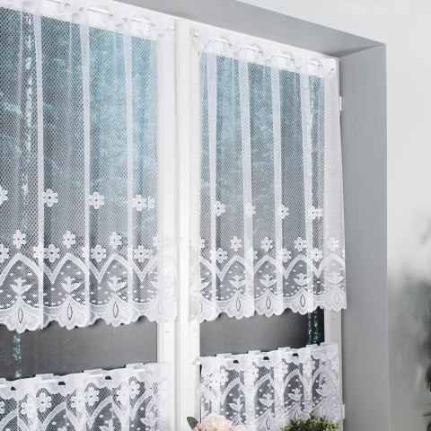 Zazdrostka żakardowa 004421 wysokość 90 cm kolor biały Zazdrostka żakardowa 004421 wysokość 90 cm kolor biały