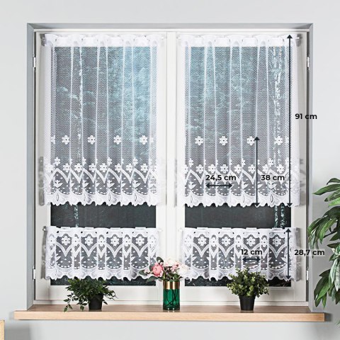 Zazdrostka żakardowa 004421 wysokość 90 cm kolor biały Zazdrostka żakardowa 004421 wysokość 90 cm kolor biały