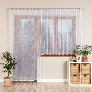 KAYLA Firanka żakardowa odpasowana na prosto, szerokość 140 x wysokość 230cm, kolor 001 biały 044276/FOP/001/000230/1