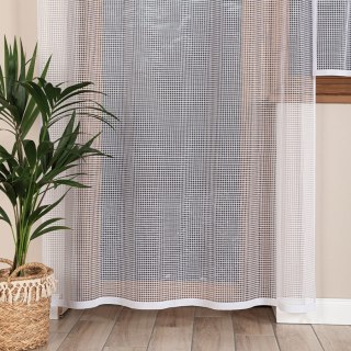 KAYLA Firanka żakardowa odpasowana na prosto, szerokość 140 x wysokość 240cm, kolor 001 biały 044276/FOP/001/000240/1