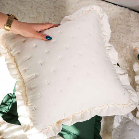 WERONA Poszewka dekoracyjna z falbaną w kropki, 40x40cm, kolor 608 ecru WERONA/POP/608/040040/1 WERONA Poszewka dekoracyjna z falbaną w kropki, 40x40cm, kolor 608 ecru WERONA/POP/608/040040/1