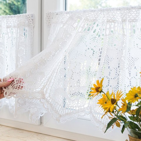 INESS Zazdrostka gotowa ażurowa, szerokość 150 x wysokość 60cm, kolor 001 biały 913501/ZAZ/001/150060/1 INESS Zazdrostka gotowa ażurowa, szerokość 150 x wysokość 60cm, kolor 001 biały 913501/ZAZ/001/150060/1