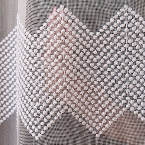 Firanka haftowana ze wzorem pasowym, wysokość 160cm, kolor 001 biały 127488/768/001/000160/1 Firanka haftowana ze wzorem pasowym, wysokość 160cm, kolor 001 biały 127488/768/001/000160/1
