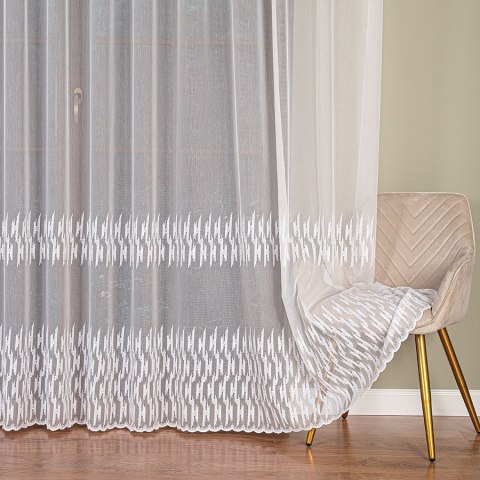 Firanka haftowana ze wzorem pasowym, wysokość 280cm, kolor 001 biały 127304/768/001/000280/1 Firanka haftowana ze wzorem pasowym, wysokość 280cm, kolor 001 biały 127304/768/001/000280/1