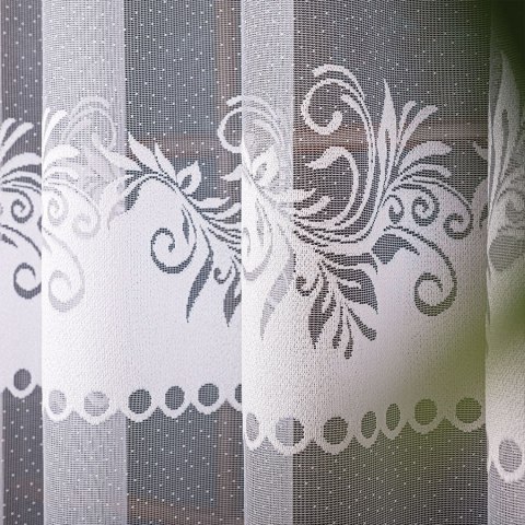 Firanka żakardowa ze wzorem pasowym, wysokość 250cm, kolor 001 biały 018074/000/001/000250/1 Firanka żakardowa ze wzorem pasowym, wysokość 250cm, kolor 001 biały 018074/000/001/000250/1