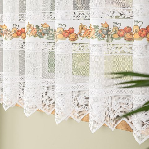 Firanka żakardowa ze wzorem pasowym, wysokość 160cm, kolor 615 z pomarańczowym 007973/000/615/000160/1 Firanka żakardowa ze wzorem pasowym, wysokość 160cm, kolor 615 z pomarańczowym 007973/000/615/000160/1