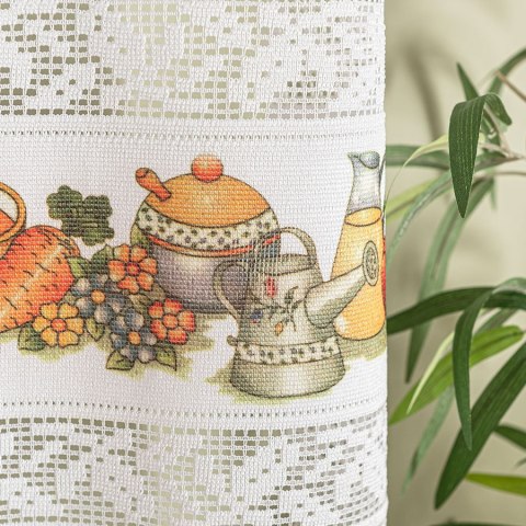 Firanka żakardowa ze wzorem pasowym, wysokość 160cm, kolor 621 z zielonym 007973/000/621/000160/1 Firanka żakardowa ze wzorem pasowym, wysokość 160cm, kolor 621 z zielonym 007973/000/621/000160/1