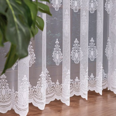Firanka żakardowa ze wzorem po całości, wysokość 250cm, kolor 001 biały 224001/000/001/000250/1 Firanka żakardowa ze wzorem po całości, wysokość 250cm, kolor 001 biały 224001/000/001/000250/1