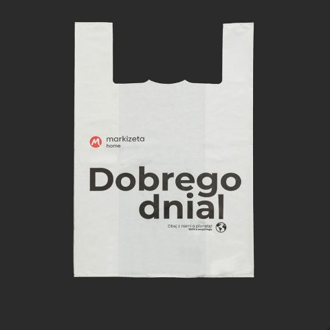 Reklamówka MARKIZETA Dobrego Dnia; szerokość 40cm x wysokość 60cm x zakładka boczna 20cm; grubość folii 55my REKLAM/REC/055/0400 Reklamówka MARKIZETA Dobrego Dnia; szerokość 40cm x wysokość 60cm x zakładka boczna 20cm; grubość folii 55my REKLAM/REC/055/0400