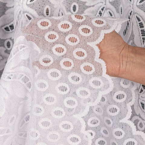Firanka żakardowa ze wzorem pasowym, wysokość 170cm, kolor 001 biały 360950/000/001/000170/1 Firanka żakardowa ze wzorem pasowym, wysokość 170cm, kolor 001 biały 360950/000/001/000170/1