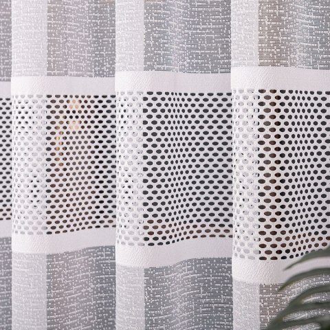 Firanka żakardowa ze wzorem pasowym, wysokość 250cm, kolor 001 biały 115065/000/001/000250/1 Firanka żakardowa ze wzorem pasowym, wysokość 250cm, kolor 001 biały 115065/000/001/000250/1