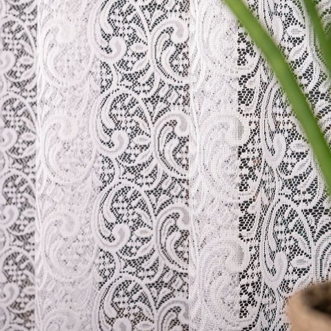 Firanka żakardowa ze wzorem po całości, wysokość 250cm, kolor 001 biały 136408/000/001/000250/1