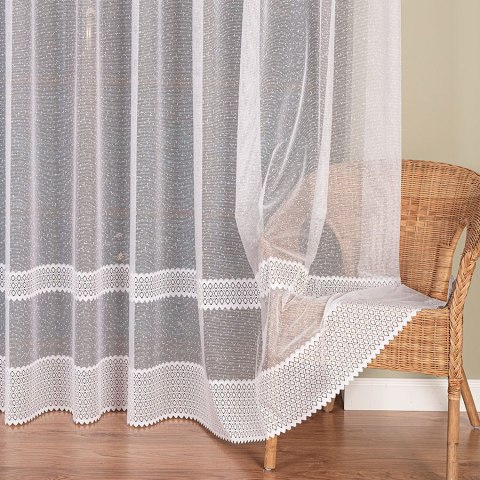 Firanka żakardowa, wysokość 250cm, kolor 001 biały 146064/000/001/000250/1